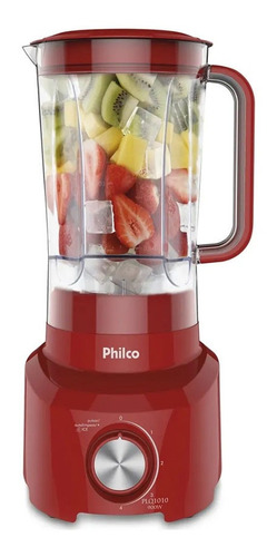 Liquidificador portátil Philco PLQ1010 2.7 L vermelho com jarra de acrílico 127V