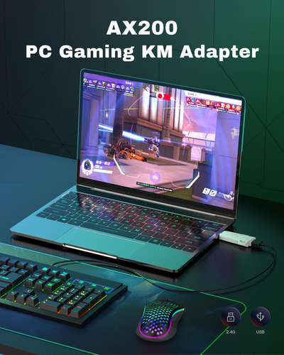 Adaptador De Teclado Y Mouse Aimzenix Para Pc, Adaptador Con