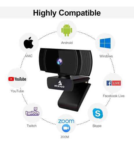 Webcam Nexigo N930af Com Microfone 1080p Hd Usb Para Desktop