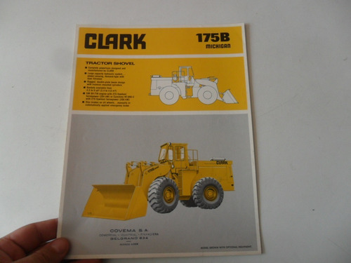 Folleto Clark 175 Tractor Antiguo No Manual Camion Pala