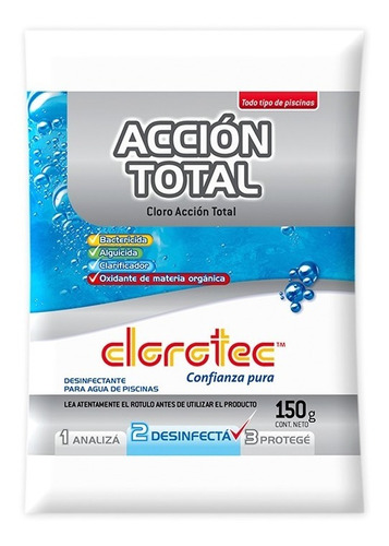 Accion Total Cloro Granulado Clorotec 150grs.