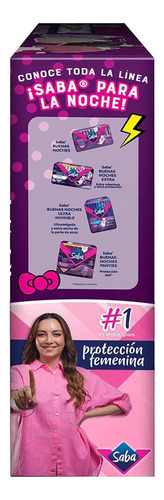 28 Toallas Nocturnas Saba + Bolsa Hello Kitty