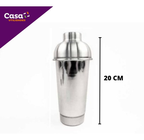 Coqueteleira Alumínio 590 Ml Drinks Caipirinha Bar Cor Prateado