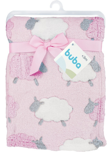 Imagem 1 de 6 de Mantinha Para Bebê Ovelhinha Manta Rosa Buba Baby 13231