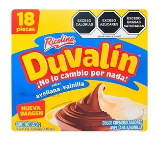 Duvalin Bi Sabor Avellana Y Vainilla De Ricolino 18 Pzas