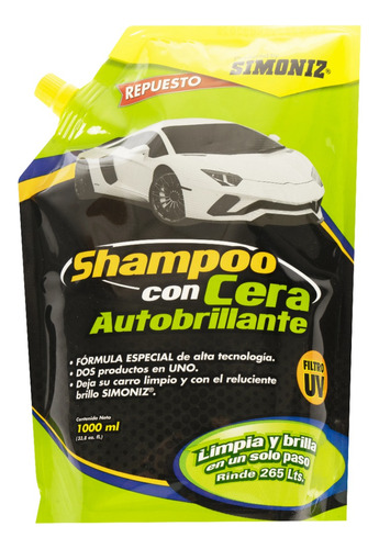 Simoniz Shampoo Cera Autobrillante Carro Filtro Uv 1l