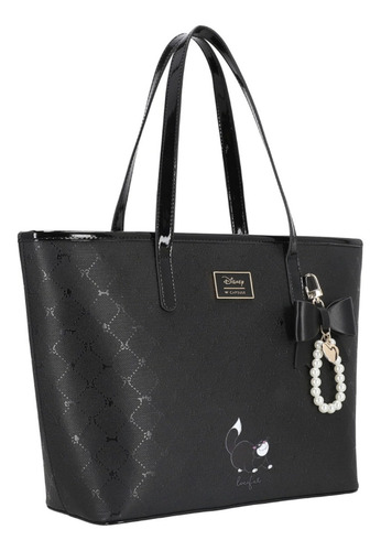 Bolsa Tote Para Mujer Lucifer W Capsule Negro Hbcaetano5cw Acabado De Los Herrajes Oro Diseño De La Tela Gráfico