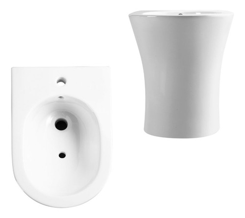 Inodoro Corto Piazza Abruzzo Con Asiento + Bidet 1 O 3 Ag Color Bidet 1 Agujero