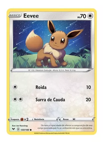 Kit Cartas Pokémon Jolteon Eevee Evolução