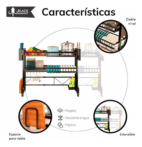 Escurridor Platos Trastes 2 Niveles Ajustable Para Fregadero