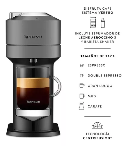Cafetera Nespresso Vertuo Next Kit + Epumador +vaso Agitador Color Negro