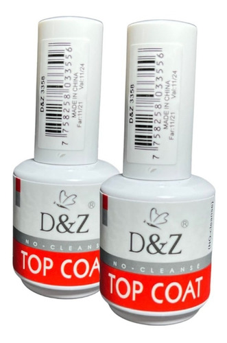 Kit 2 Top Coat Selante D&z Branquinho Do Poder Brilho Dz