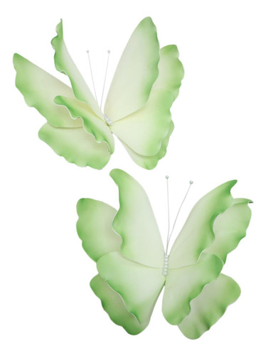 2 Decoraciones De Mariposas Artificiales Creativas Verde