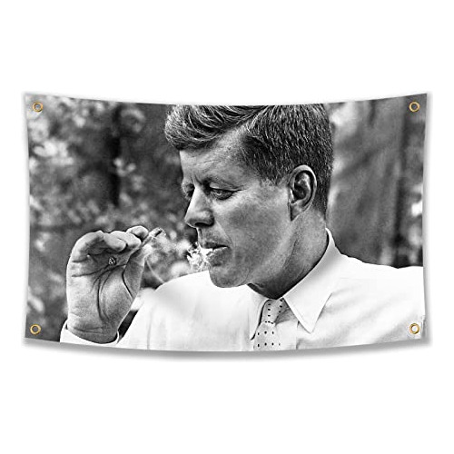Banderola Johnny Politics F. Kennedy Jfk Fumando Cigarr...
