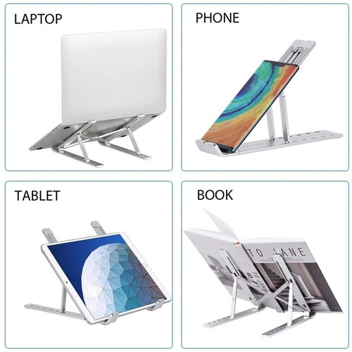 Imagen 5 de 8 de Soporte Notebook Macbook Plegable Aluminio Nw-a10