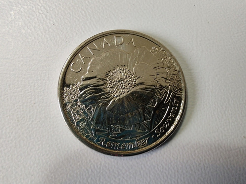 Moneda Canadá 25 Cents 2015 Flower (x432