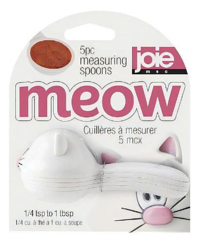 Juego de cucharas medidoras Hudson Kitten de 5 piezas, color blanco
