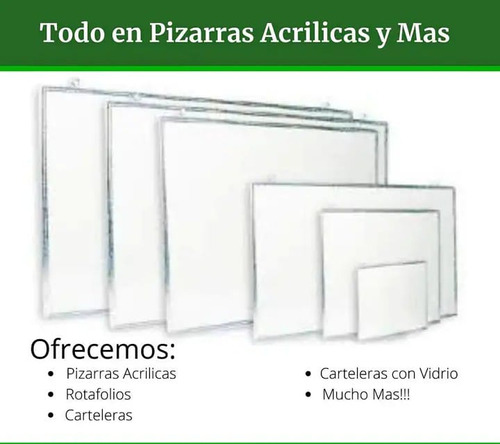 Pizarra Acrílica Marco De Aluminio 180 X 100