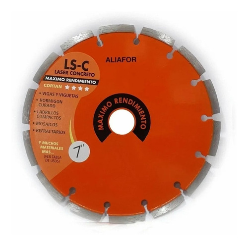 Disco Diamantado Laser Concreto 180 Mm 7 PuLG Aliafor Ls-7c