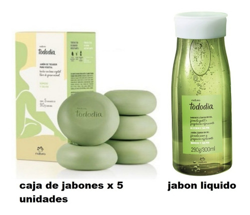 Jabones En Barra + Jabon Liquido Romero Y Salvia Natura