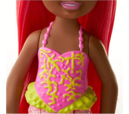 Imagem 4 de 5 de Boneca Barbie Dreamtopia Chelsea Sereia Cabelo E Cauda Coral