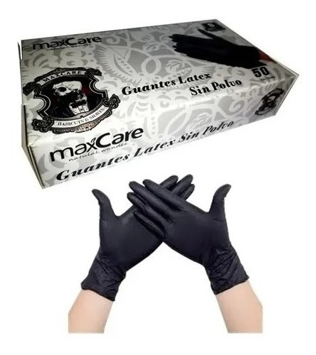 Pack 3 Cajas De Guantes De Latex Sin Polvo Maxcare 50unidade