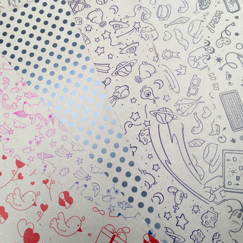 Papel Regalo Ecológico Estampado X 100 Unidades