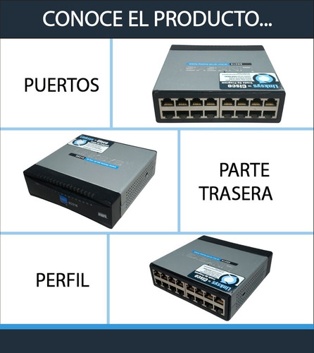 Switch Linksys 16 Puertos Ethernet Escritorio 100mb Uso Rudo (Usado)