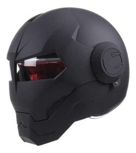 Guapo Genial Casco Integral De Negro Y Rojo Iron Mans