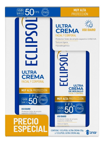 Pack Eclipsol Ulta Crema Fps 50+ 125g+60g