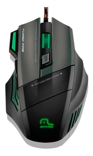 Mouse Gamer Multilaser Warrior Mo207 3200dpi com 7 botões e teclado