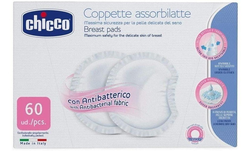 Protectores Para Lactancia Chicco Anti Bacterias 60 Pzas