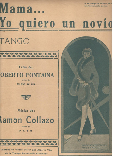 Partitura Original Del Tango Mama ...yo Quiero Un Novio !