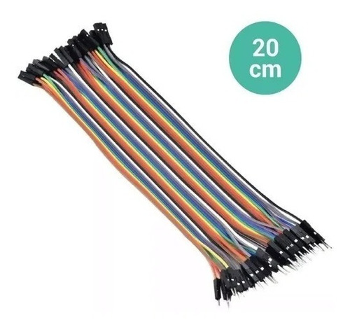 Tira De 40 Cables Dupont Protoboard Macho - Hembra, 20cm