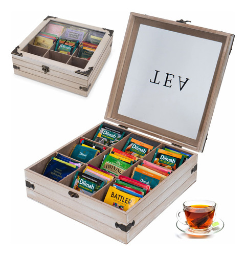 Ahuonel Organizador De Caja De Té, Soporte Para Bolsa De Té,