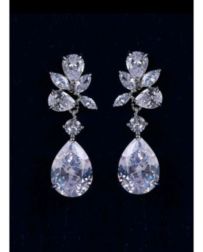 Aretes Novia Fiesta Mama Regalo Zirconia Joyería Fina 