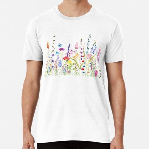 Remera Colorido Campo De Flores Silvestres Algodon Premium 