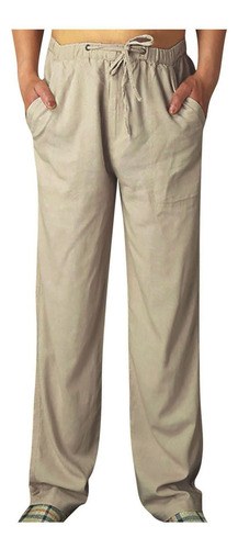 Pantalones De Lino Y Algodón Para Hombre De Talla Grande
