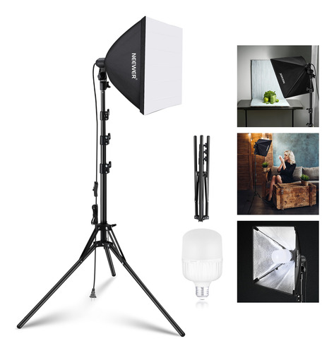 Neewer 40cm Kit De Iluminación Softbox + Bombilla Led De 35w