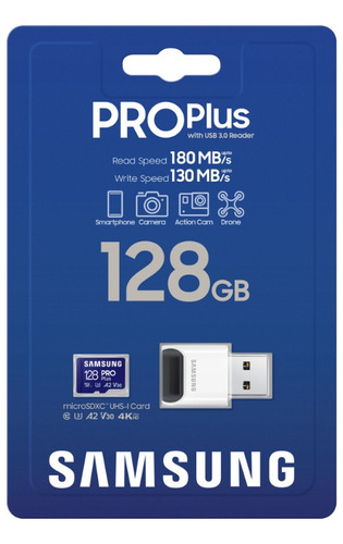 Micro Sd Samsung 128 Gb New Pro Plus Con Lector Usb