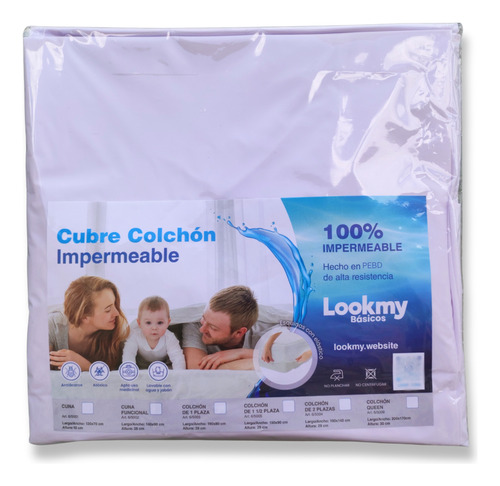 Lookmy básicos eco70 cubre colchón impermeable 190x140 cm 2 plazas para grandes incontinencias