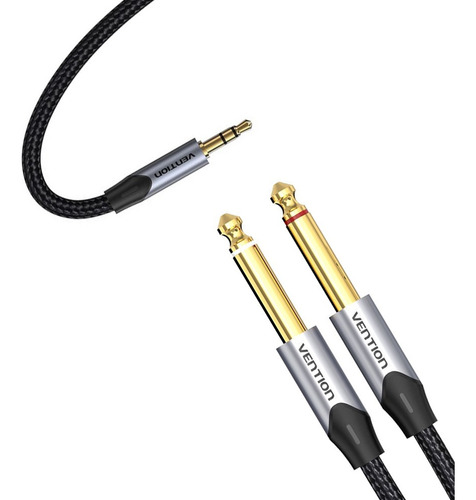 Cable Audio Estereo 3.5mm Trs / 2x6.35mm Pc Ts Mono 200cm