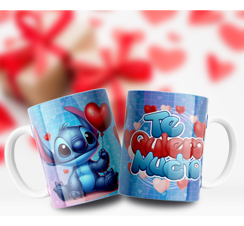 Diseños Stich Enamorados Para Tazas 14 De Febrero Sublimacio