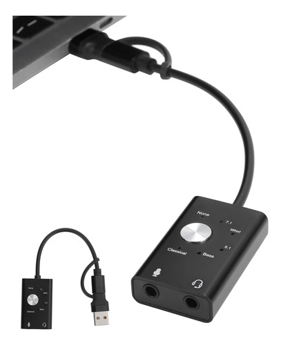 Tarjeta De Sonido Type-c To Audio Para Portátil Externa De 7