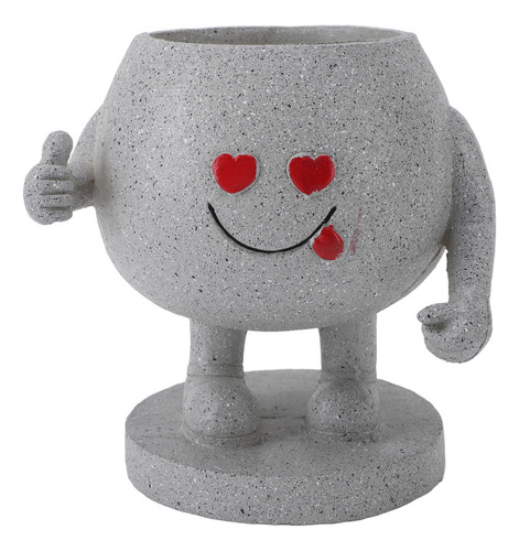 Maceta Suculenta Adorable Figura Sonriente Con El Pulgar