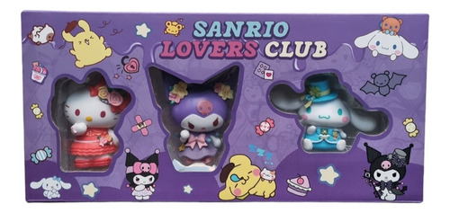Set 3 Figuras De Hello Kitty My Melody Cinnamoroll Sanrio