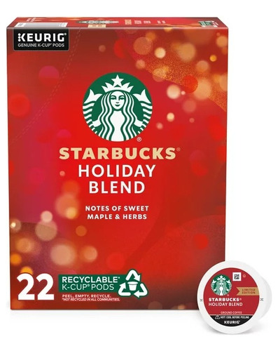 Starbucks 22 K-cups Holiday Blend Edición Limitada