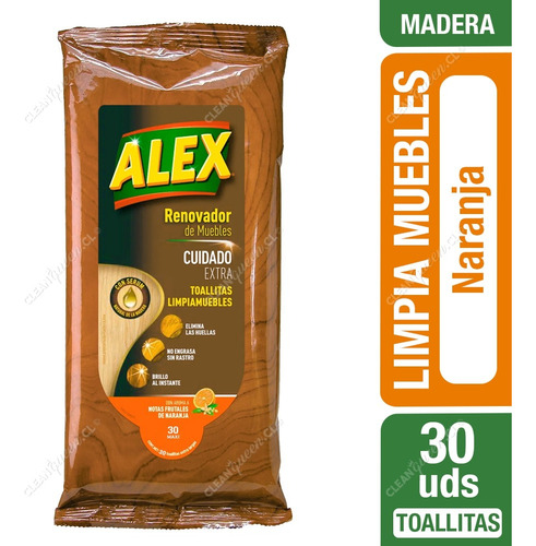 Toallitas Limpia Muebles Alex Extra Largas 60p Aroma Naranja