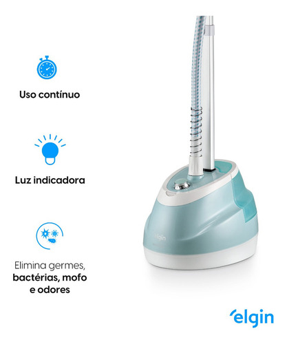 Passadeira De Roupa A Vapor Vertical Elgin Steamer 110v Branco E Azul