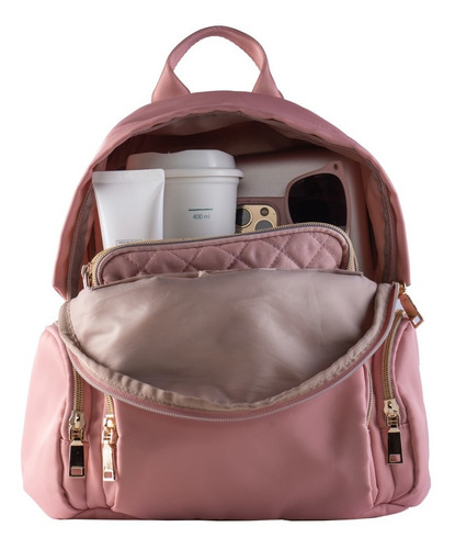 Mochilas Mujer Juveniles, Backpack Tipo Bolsa Dama Luckyly Color Rosa